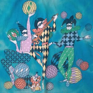 Vintage Harlequins Magicians Clowns Reverse Dye T-Shirt